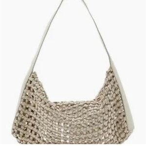NWT.   ST AGNIE.                      Elegant Cream Woven Shoulder Bag
